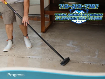 Softwashing Grime Removal from Patio Coating – 2025 Project