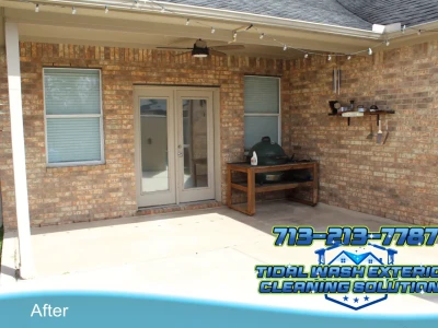 Clean Patio Concrete Coating – After Softwash Finish