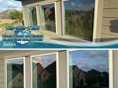 Streak-free window cleaning transformation, Pearland TX