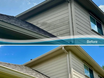 League City siding cleaning before and after house washing project photo