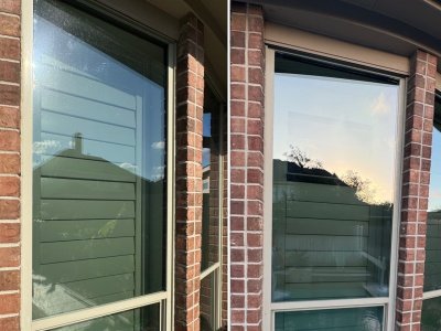 League City window washing before and after exterior cleaning project phot