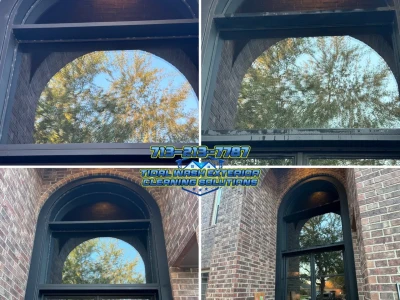 League City pure water window cleaning removing pollen and debris from home windows
